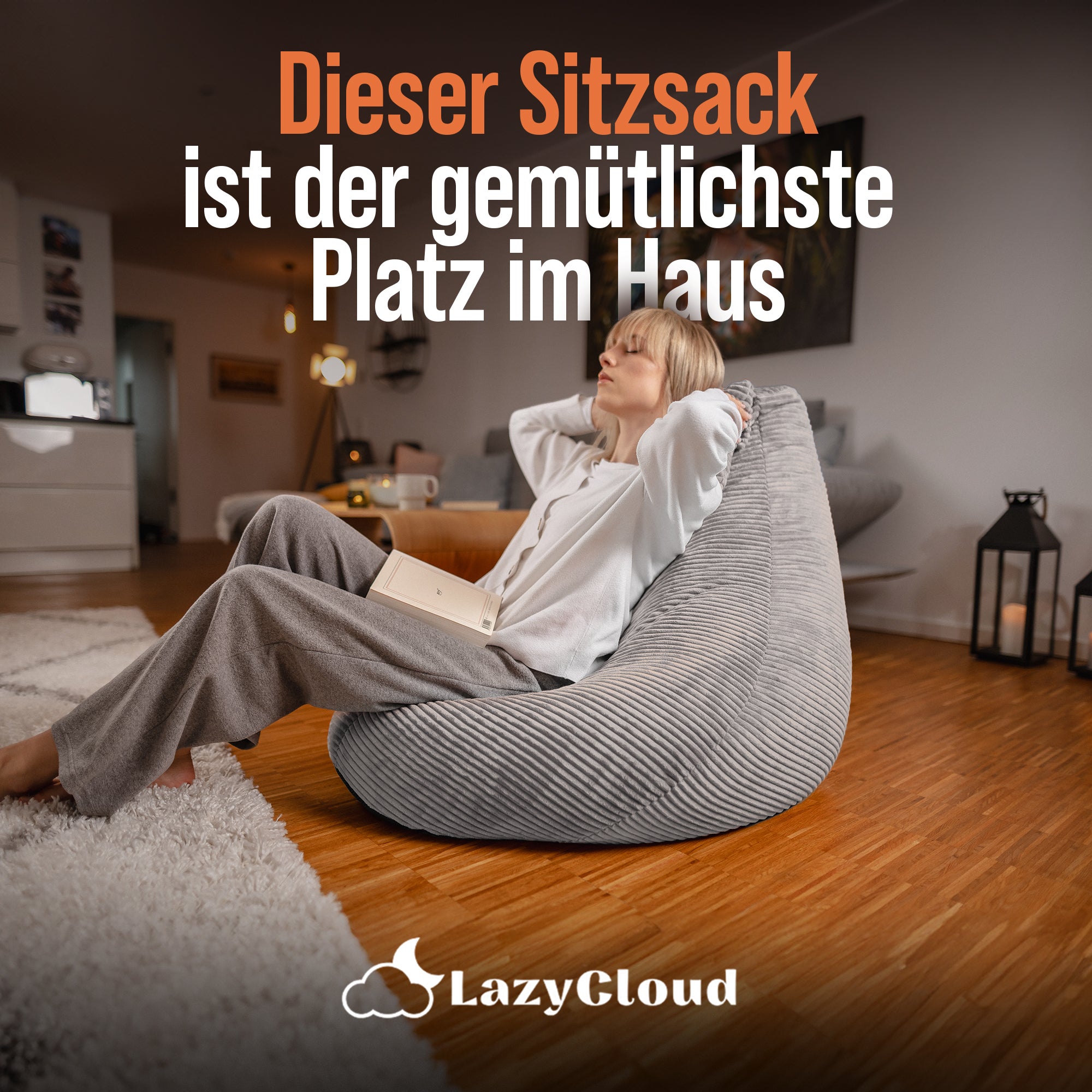 LazyCloud | Sitzsack Soft Grey