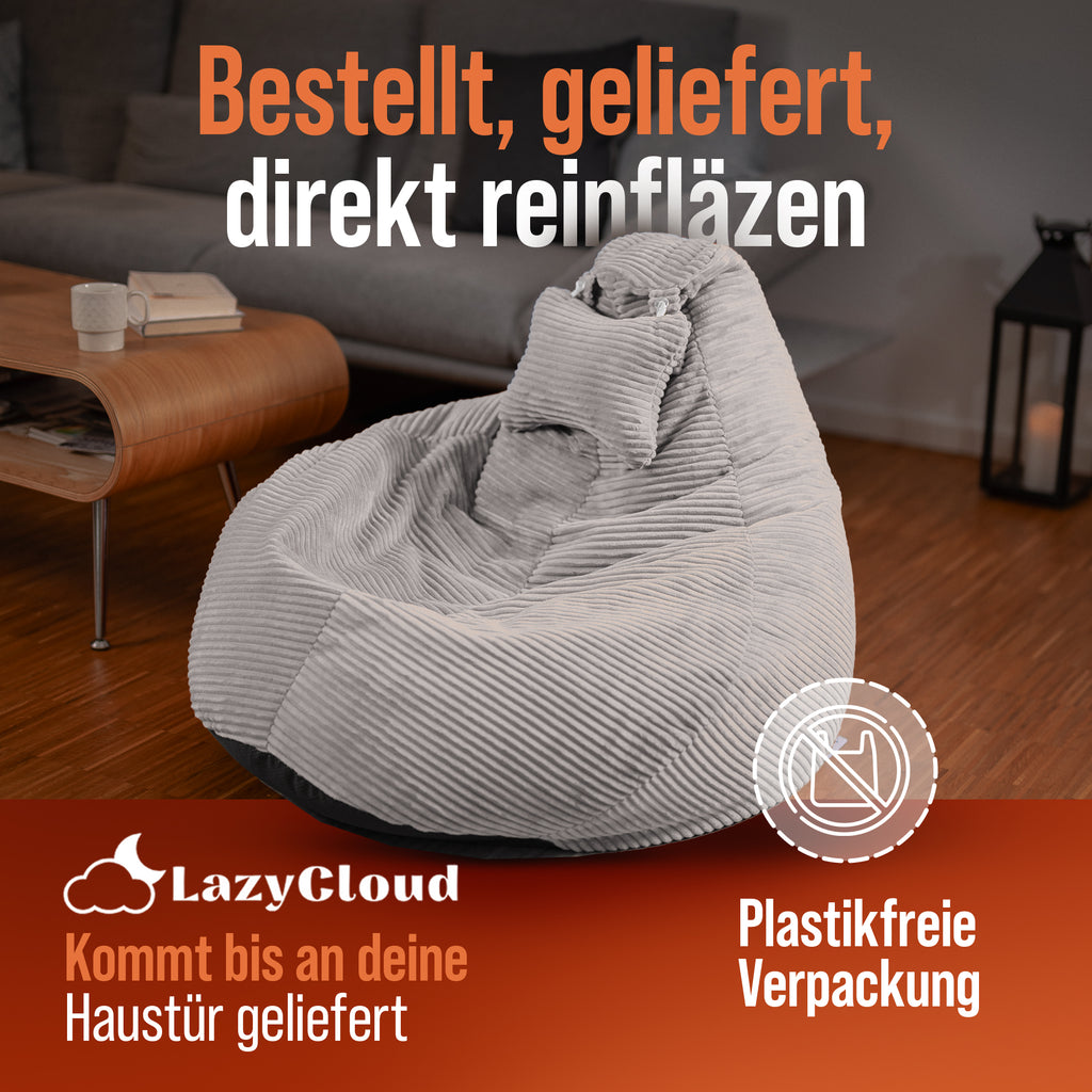 LazyCloud | Sitzsack Soft Grey