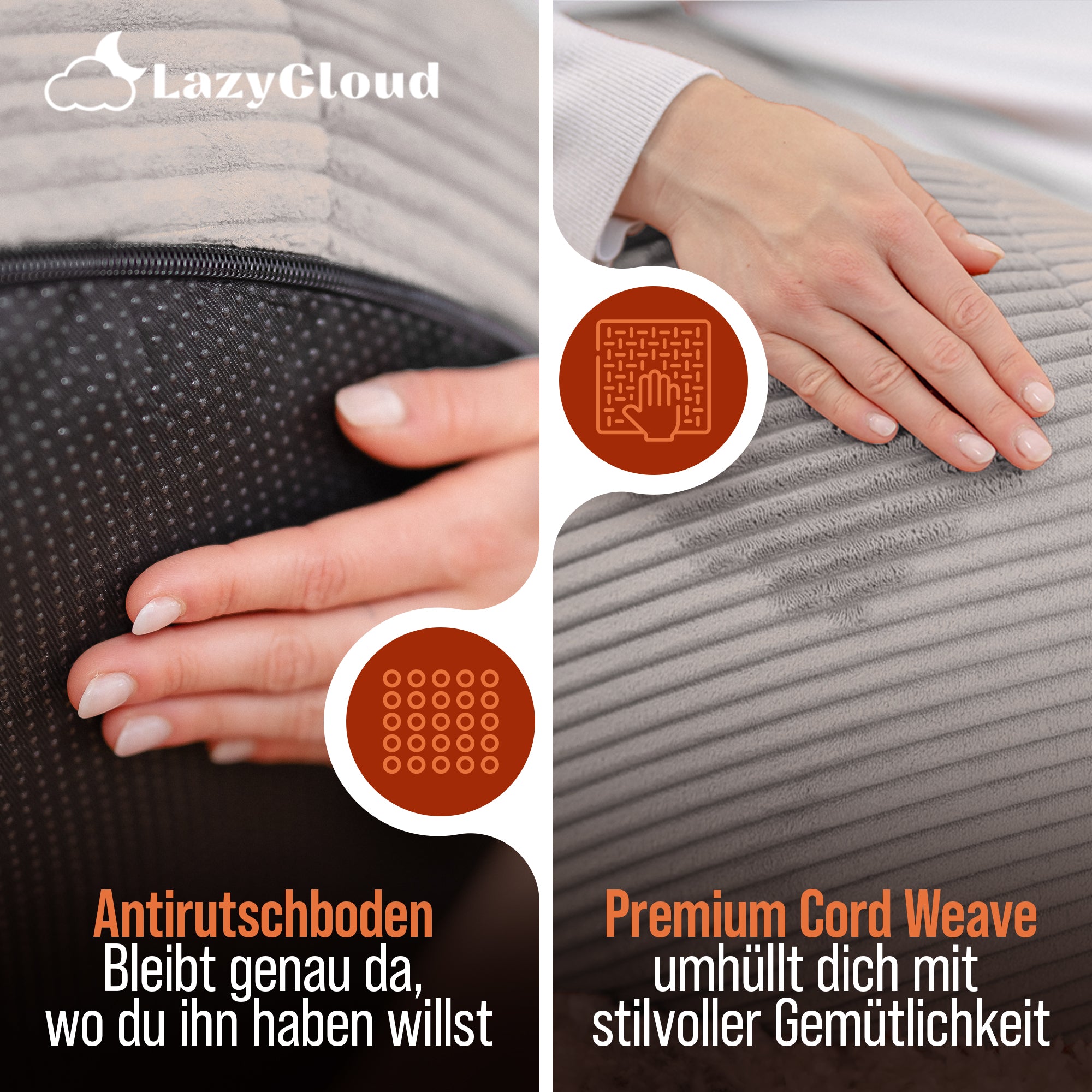 LazyCloud | Sitzsack Soft Grey
