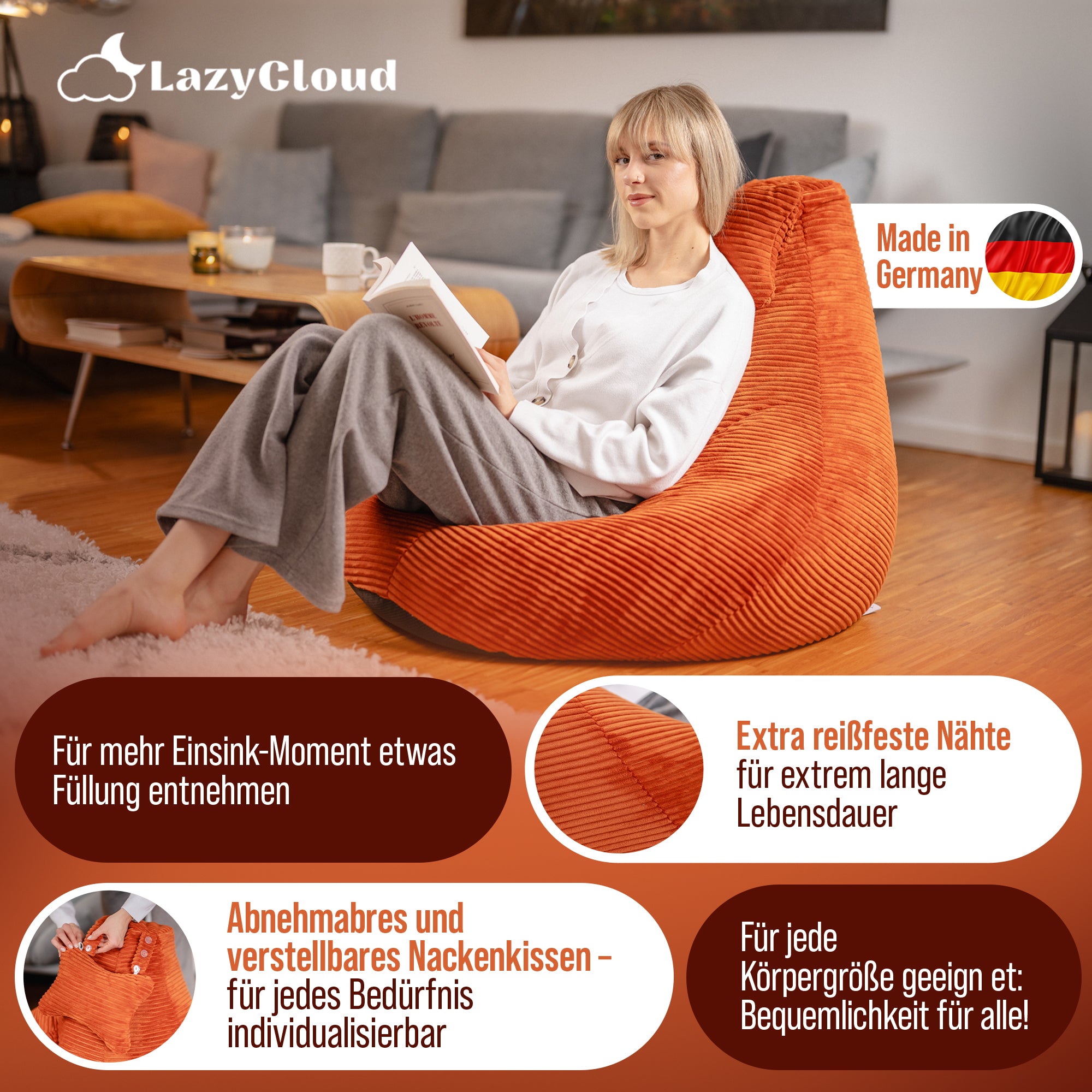 LazyCloud | Sitzsack Coral Blush